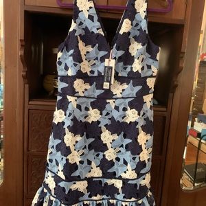 Vineyard Vines Deep Bay Rose Lace V-Neck Dress